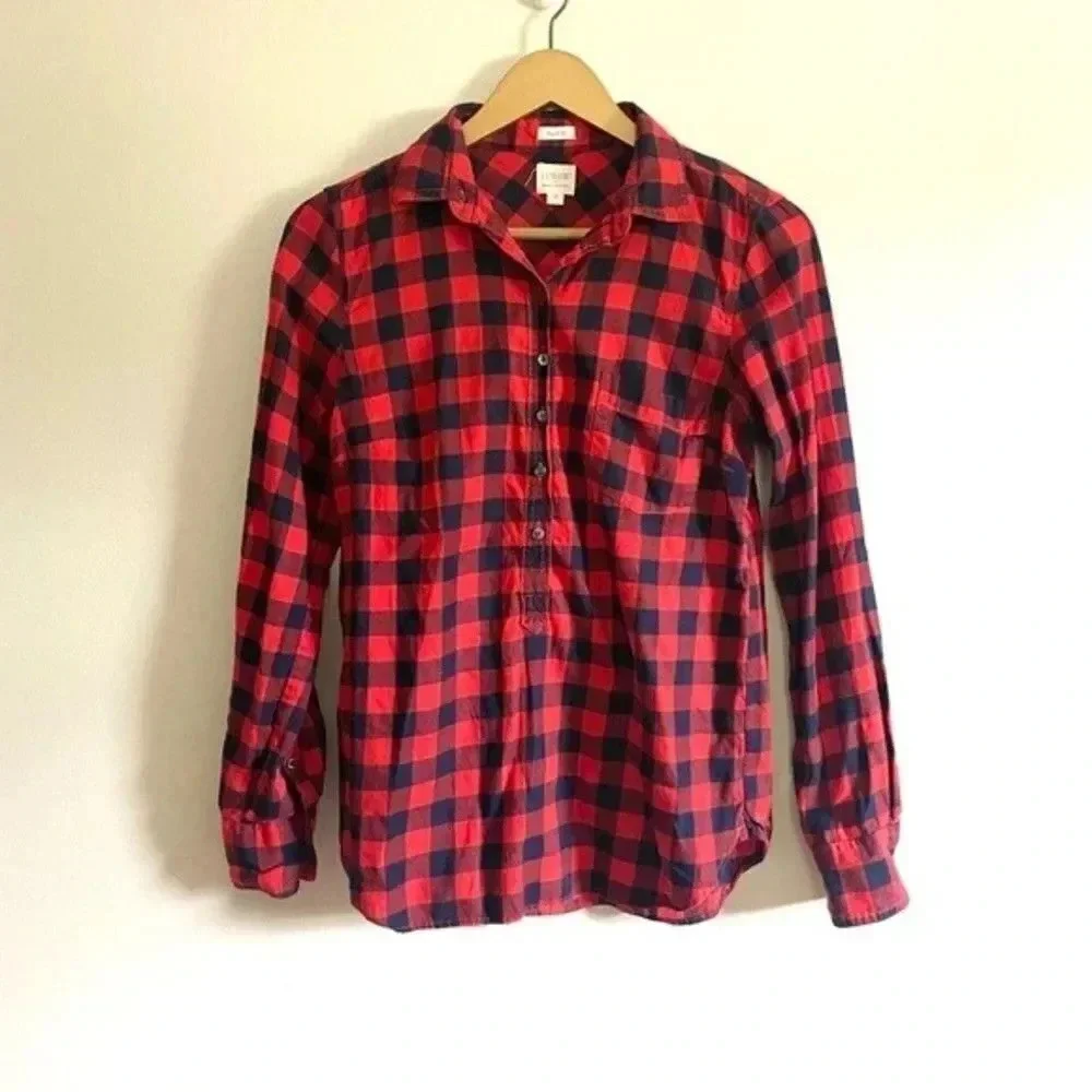 J. Crew Buffalo Plaid Top